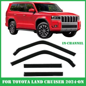 Olltoz Otylcvs24c For Toyota Land Cruiser2024-2025 In-channel Window Visors Deflectors Rain Guards