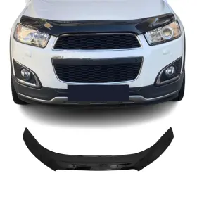 1620202 Omac Front Bug Shield Hood Deflector For Chevrolet Captiva 2011-2018 Black Smoke