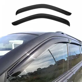 2523203f Omac Tape-on Black Smoke Front Window Visor Vent Rain Guard Deflector