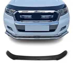 2619202 Omac Front Bug Shield Hood Deflector Guard For Ford Ranger 2019-2023 Black Smoke