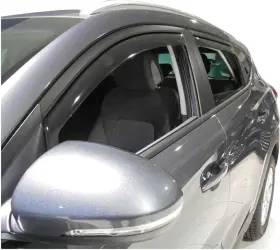 Omac 3224fr17.011 In-channel Window Visor Rain Deflector For Hyundai Tucson 16-21 Smoke 4pc