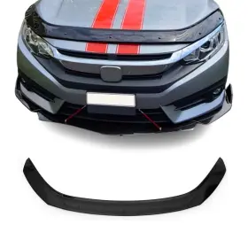 3413202 Omac For Honda Civic 2016-2021 Black Bug Shield Hood Deflector Guard