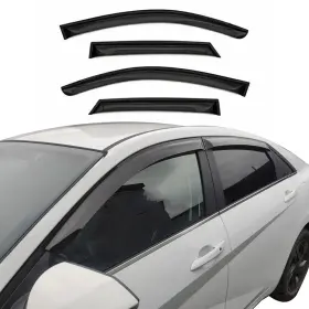 4011203 Omac Window Visor Vent Rain Guard Deflector For Kia Forte 2014-2018 Smoke 4 Pcs