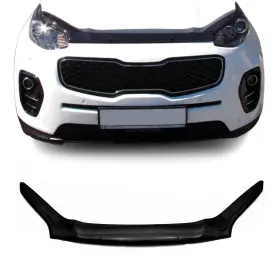 4016204 Omac Front Bug Shield Hood Deflector Guard Fits Kia Sportage 2017-2022 Black Smoke