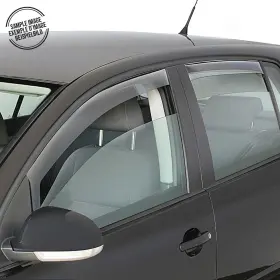4028fr16.025 Omac Window Visor Vent Rain Deflector For Kia Rio Hatchback 2018-2023 Black Smoke 4x