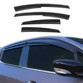 7041200 Omac Window Visor Vent Rain Guard Deflector For Toyota Prius 2012-2015 Smoke 4 Pcs