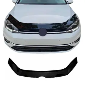 7518203 Omac Front Bug Shield Hood Deflector Guard For Vw Golf Mk6 2010-2014 Black Smoke
