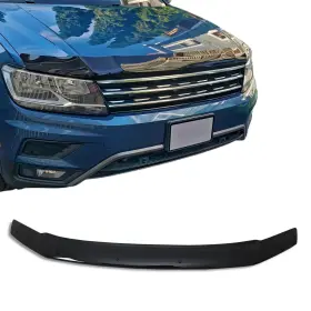 7548204 Omac Front Bug Shield Hood Deflector Guard For Vw Tiguan 2018-2021 Black Smoke