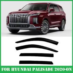 5487 Optimal Smoke Tinted Window Visors Deflectors Rain Guards For Hyundai Palisade 2020-2025