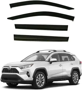 Optimal Co 755874959403 2019-2024 Black Tinted Side Window Deflector Visors Rain Guards For Toyota Rav4