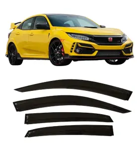 Hocvhbvs16 Optimal Co 2016-2021 Tape-on Side Window Visor Deflectors For Honda Civic Hatchback 10th