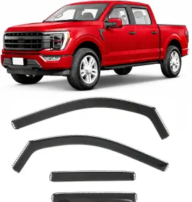 Fdf150vsc15c Optimal In-channel Window Visor Deflectors Rain Guards For Ford F150 Supercrew 2015-2026