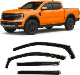 Fdrgvs24c Optimal In-channel Window Visors Deflectors Rain Guards For Ford Ranger 2024-2026