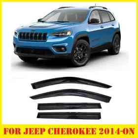 Jpchvs14 Optimal Smoke Tinted Window Visors Deflectors Rain Guards For Jeep Cherokee 2014-2023