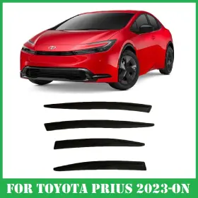 Typrvs23 Optimal Smoke Tinted Window Visors Deflectors Rain Guards For Toyota Prius 2023-2025