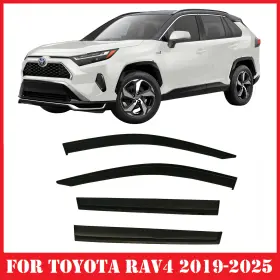 Tyrvvs19 Optimal Smoke Tinted Window Visors Deflectors Rain Guards For Toyota Rav4 2019-2025