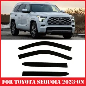 Tysqvs23 Optimal Smoke Tinted Window Visors Deflectors Rain Guards For Toyota Sequoia 2023-2025