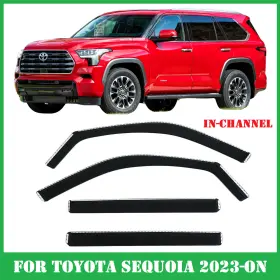 Tysqvs23c Optimal In-channel Window Visors Deflectors Rain Guards For Toyota Sequoia 2023-2025