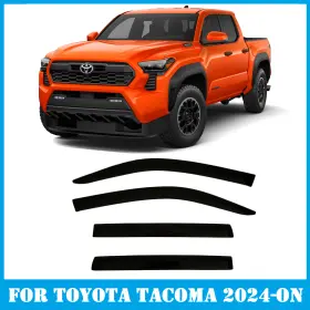 Tytcvs24 Optimal Smoke Tinted Window Visors Deflectors Rain Guards For Toyota Tacoma 2024-2025