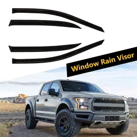 Hk83554222k Parthigh Window Visor And Bug Hood Protector For 2009-2014 Ford F-150 Extended Cab 4-door