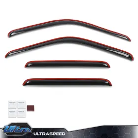 Pit66 Ult261299 In-channel Window Visors Rain Guards Fit For 99-16 Ford F-250 F-350 Supercrew