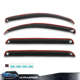 Pit66 Ult26173 Rain Guards Vent Visors Shade Fit For 2007-2021 Toyota Tundra Crewmax