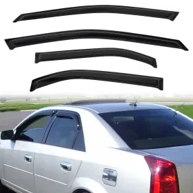 Pl-p06-78 Pldde Rain Guards Compatible With For 2003-2007 Cadillac Cts Dark Smoke