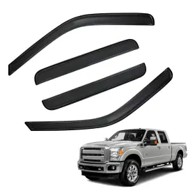 Pldde-p06-168-in Pldde In-channel Rain Guards Vent Visors Shade For 99-16 Ford F250 F350 Super Crew