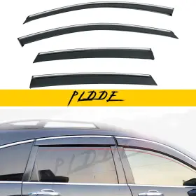 Pldde Plwv-ct-07crv Smoke Tint With Chrome Trim Window Visors Compatible 07-11 Crv Black