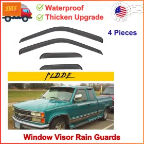 Pldde Plwv-p0006-00018 Window Visor Rain Guards Compatible With 1988-2000 Chevy Gmc C10 C1500 C2500 C3500