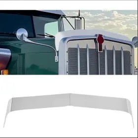 Bsap000004707 Premium Quality 87-19 Kenworth T800 Hood Shield Bug Deflector Polished Stainless Steel