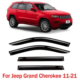Wd-jgc11 Racercentre For 11-21 Jeep Grand Cherokee Wk2 Acrylic Window Visors Rain Sun Guard Vent 4pcs