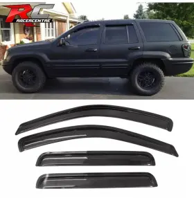 Wd-jgc99 Racercentre Fits 99-04 Jeep Grand Cherokee Wj Acrylic Tape On Window Visors 4pc Slim Style