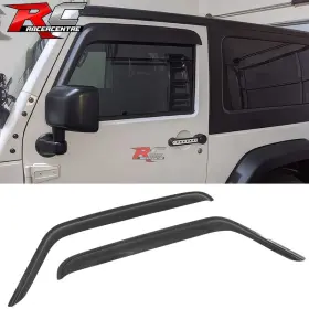 Wd-jw072 Racercentre For 07-18 Jeep Wrangler Jk 2dr Acrylic Window Visor Sun Rain Guards Deflector