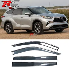 Wd-thld20-ch-pc Racercentre Fit 20-25 Toyota Highlander Slim Injection Window Visors With Chrome Trim Pc 4pcs