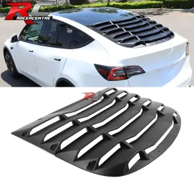 Wdlr2-tsly20ik-mbk Racercentre Fits 20-24 Tesla Model Y Rear Window Louver Sun Shade Guard Vent Matte Black 2pc