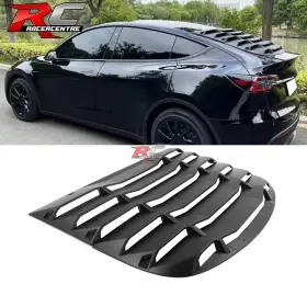Wdlr2-tsly20ik-mcfl Racercentre Fits 20-24 Tesla Model Y Rear Window Louver Shade Matte Carbon Fiber Print