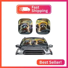 Ysfh4341-4d6 Renewold Car Windshield Sunshade - 2pcs Set Universal Fit Blocks Sun And Heat