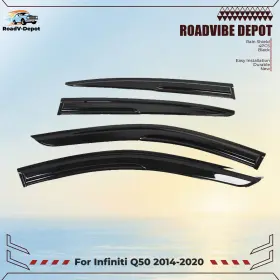 Rvd278124d Roadvibe-depot For Infiniti Q50 14-20 Jdm Mugen Style New Window Visors Rain Guards Deflectors