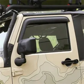 11349.11 Rugged Ridge 804314253424 Window Visor Kit Matte Black Fits 2007-2018 Jeep Wrangler