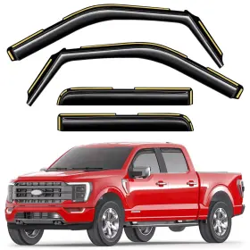 2-q11-gai Saleago Window Rain Guards For 2021-2026 Ford F150 Supercrew 4 Pcs 2-q11 Truck