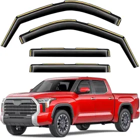 2-q13 Saleago In-channel Window Rain Guards For 22-26 Toyota Tundra Crewmax Extra Durable