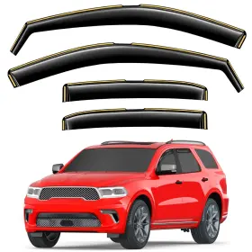 2-q15 Saleago In-channel Window Rain Guards Fit For 2011-2026 Dodge Durango Black