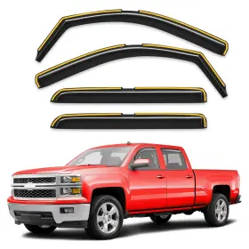 2-q19 Saleago In-channel Fit For 2014-2018 Silverado/gmc Sierra Crew Cab Black