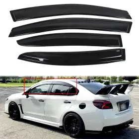 Seblaff 903036321702 4-pack Side Window Vent Visor Rain Guard Wind Shade Deflector Jdm Style Black