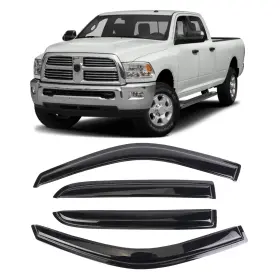 77-71801 Sontian Window Visors 2009-2018 Dodge Ram 1500/2500/3500 Crew Cab Black