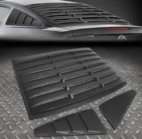 Sdd-ztly0002 Speed Daddy For 05-14 Ford Mustang Black Rear Side Quarter Window Louvers Sun Shade Cover