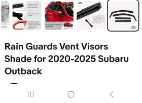 200673 Subaru Rain Guards Vent Visors Shade For 2020-2025 Outback