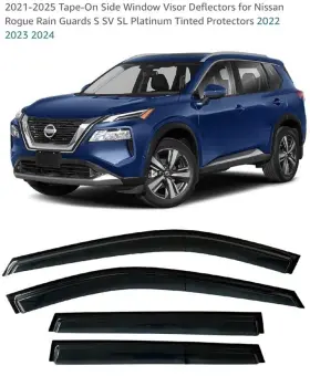 B09llxv3rs Sv Rain Guards For Nissan Rogue 21-25 S Sl Tape On Side Window Deflectors