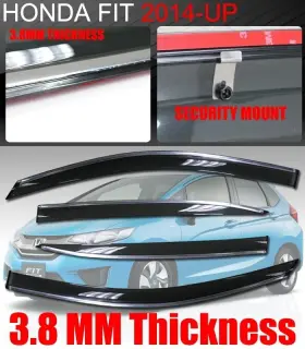 Syneticusa Wv-fit14-ijm Fit 2014-2020 Honda Sedan Smoke Window Visor Deflector Rain Guard Oe Style